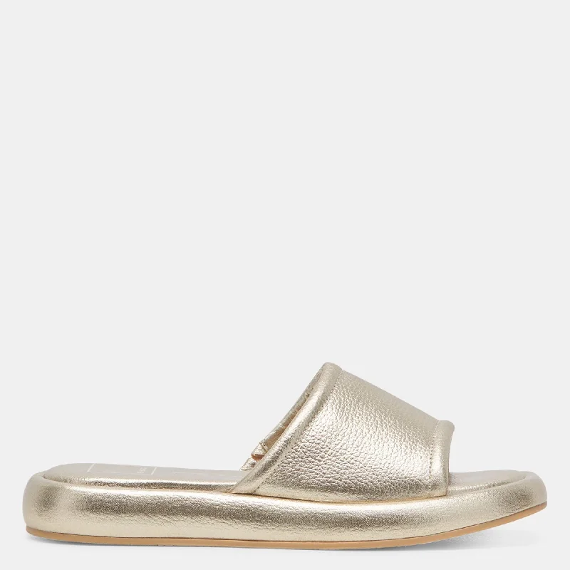 Aisha Sandals Gold Metallic Leather