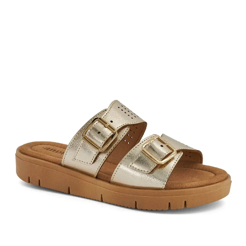 Andrea Comfort Footbed Double Buckle Sandals