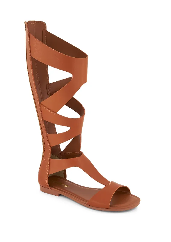 Andrea Tall Gladiator Sandals With Back Zipper