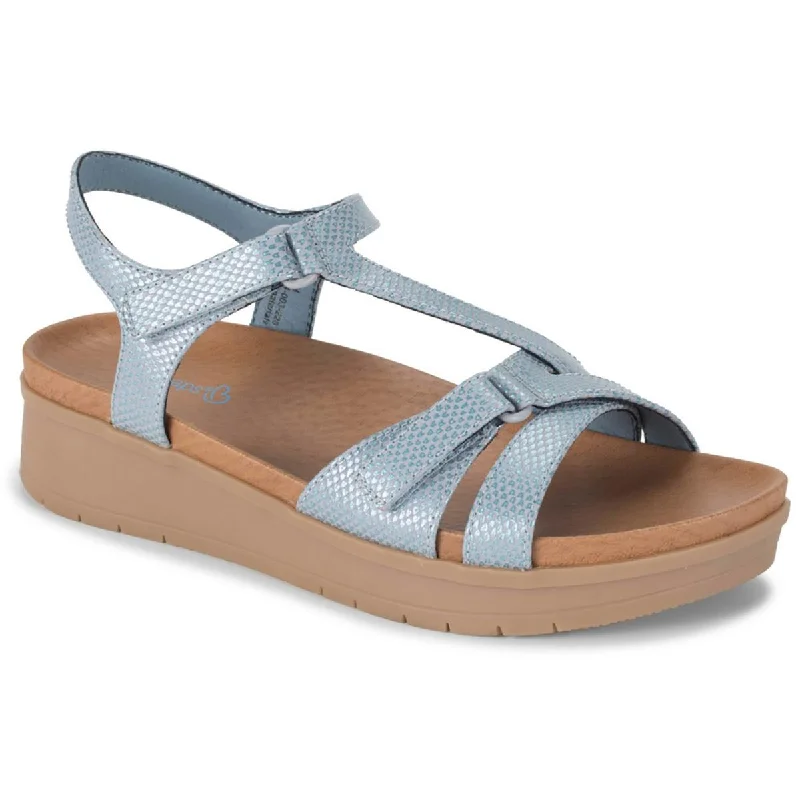 Baretraps Womens Gidget Faux Leather Round Toe Flatform Sandals