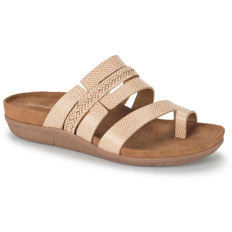 Baretraps Womens Jorry Faux Leather Slide Sandals