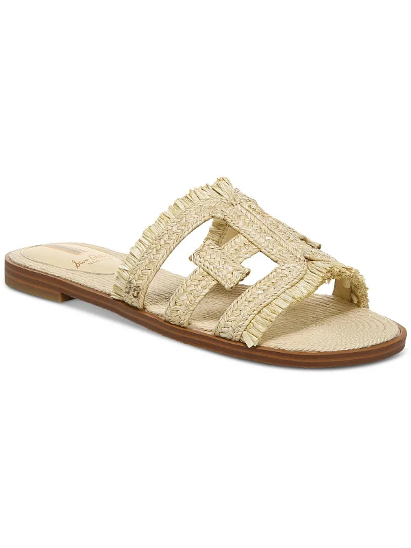 Bay Womens Square Toe Flat Slide Sandals