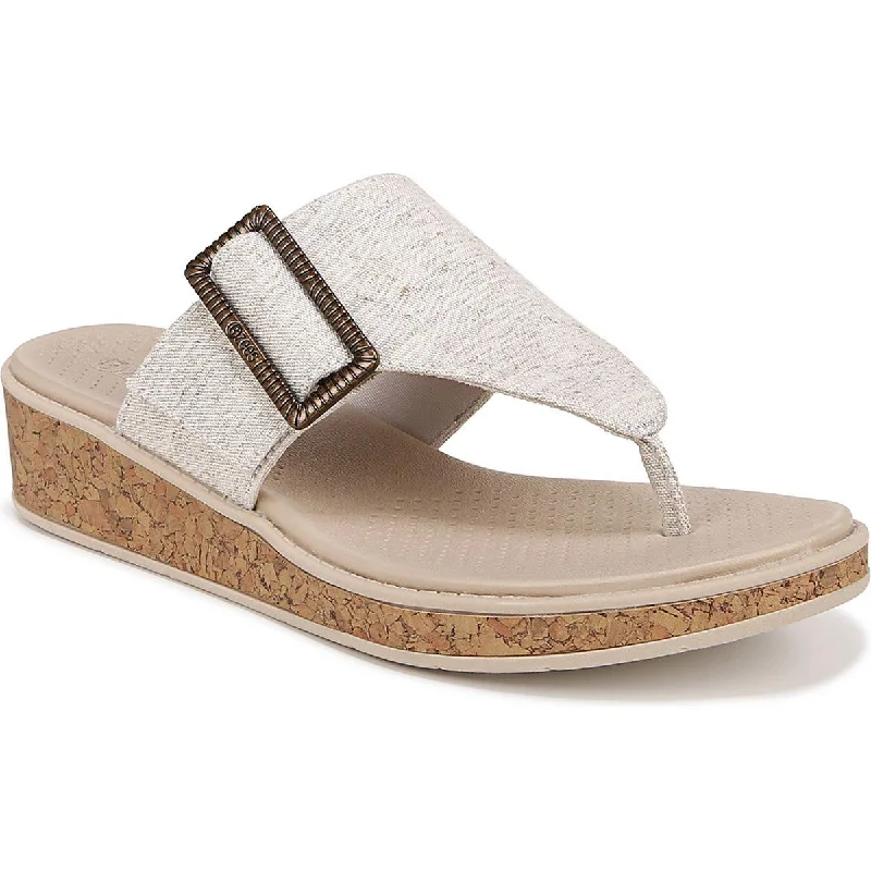 Bzees Womens Bay Heathered Slip On Wedge Sandals