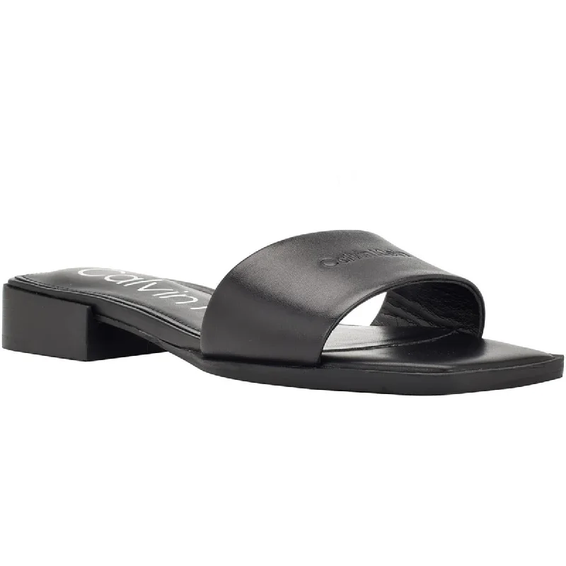 Calvin Klein Womens Tansy Laceless Cushioned Footbed Slide Sandals