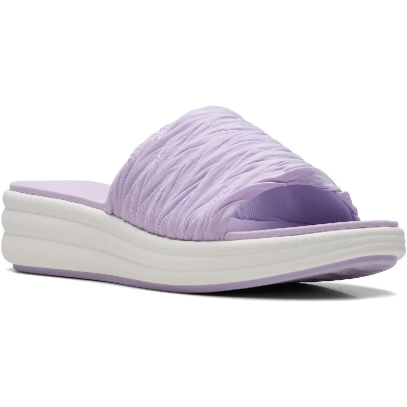 Clarks Womens Drift Petal Cushioned Footbed  Slide Sandals