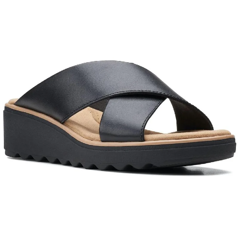 Clarks Womens Jillian Gem Comfort Insole Slip On Wedge Sandals