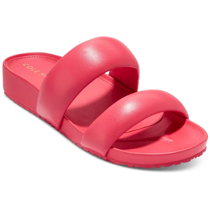 Cole Haan Womens MOJAVE Patent Leather Open Toe Slide Sandals