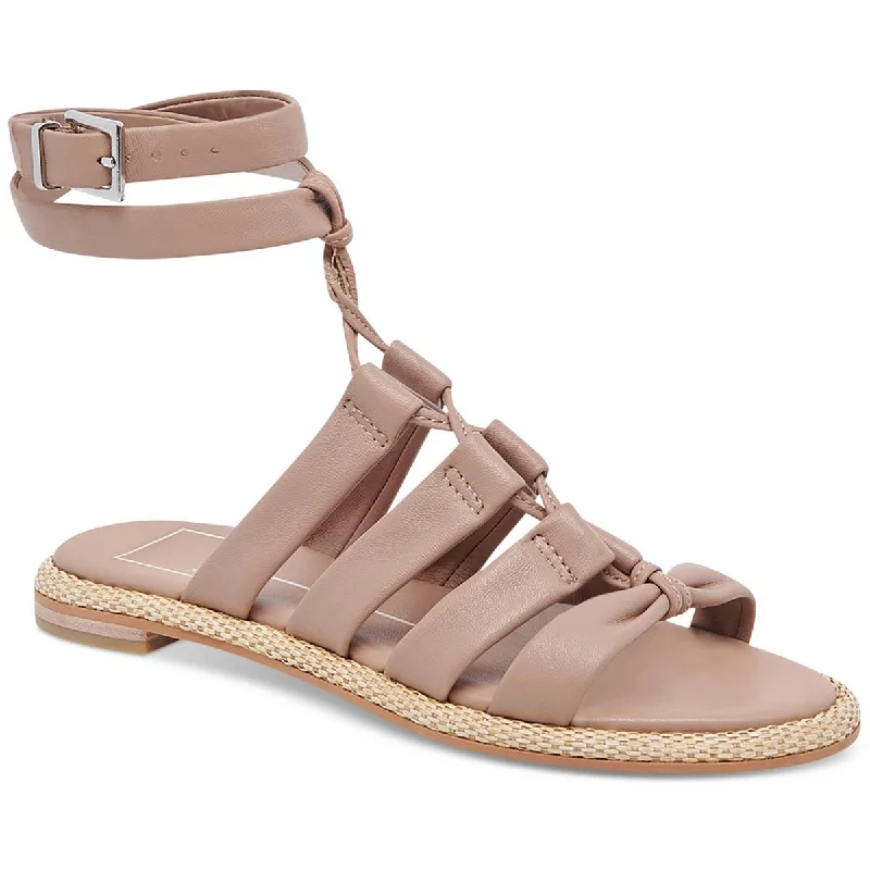 Dolce Vita Womens Adison Leather Buckle Gladiator Sandals