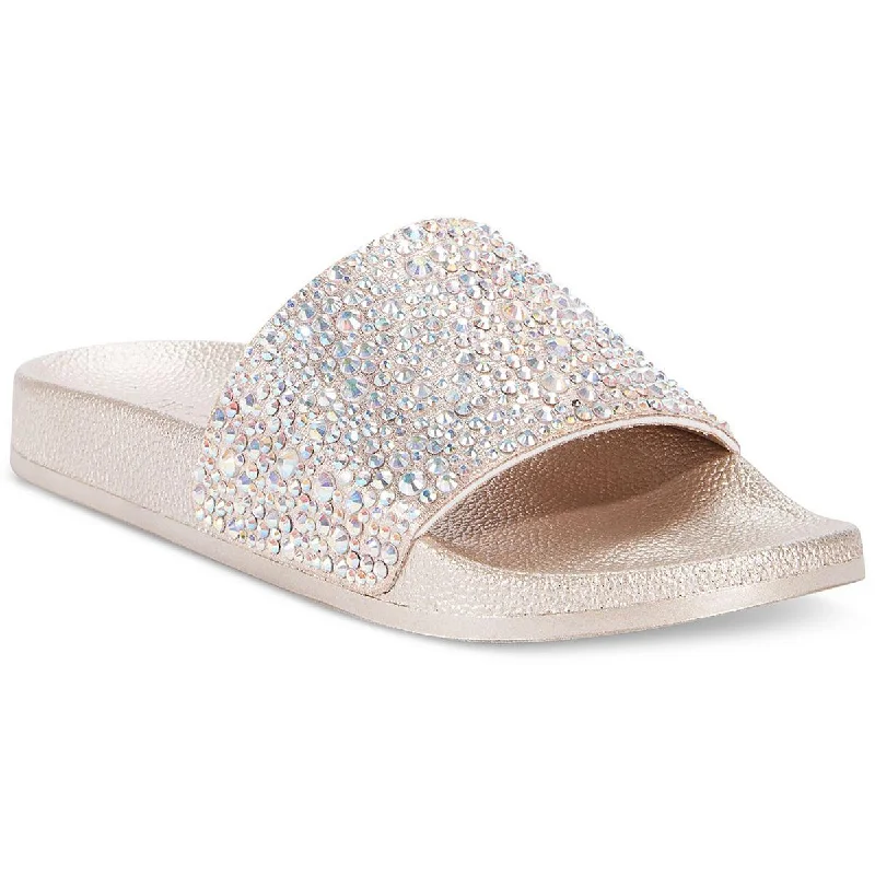 INC Womens Peymin 56 Rhinestone Pool Slide Sandals