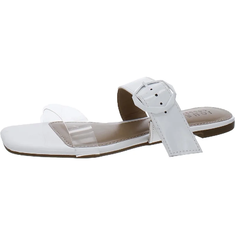 Journee Collection Womens Faux Leather Slide Sandals