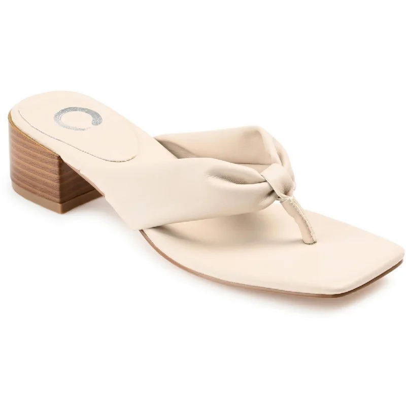 Journee Collection Womens Faux Leather Thong Sandals