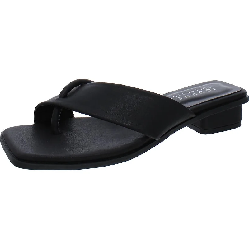 Journee Collection Womens Faux Leather Thong Slide Sandals