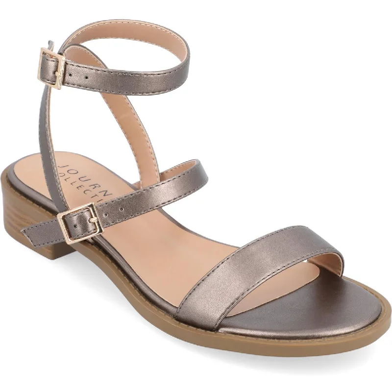 Journee Collection Womens gigi sandals Patent Strappy Ankle Strap