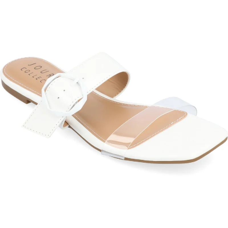 Journee Collection Womens JEYSHA Transparent Cushioned Footbed Slide Sandals