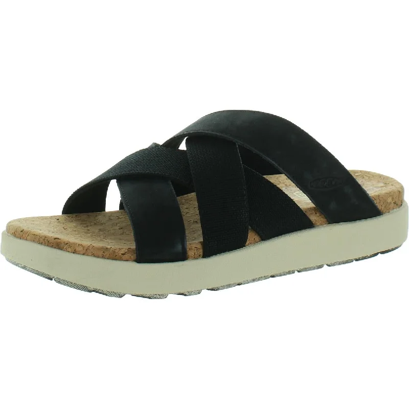 Keen Womens Elle Mixed Slide Leather Open Toed Slide Sandals