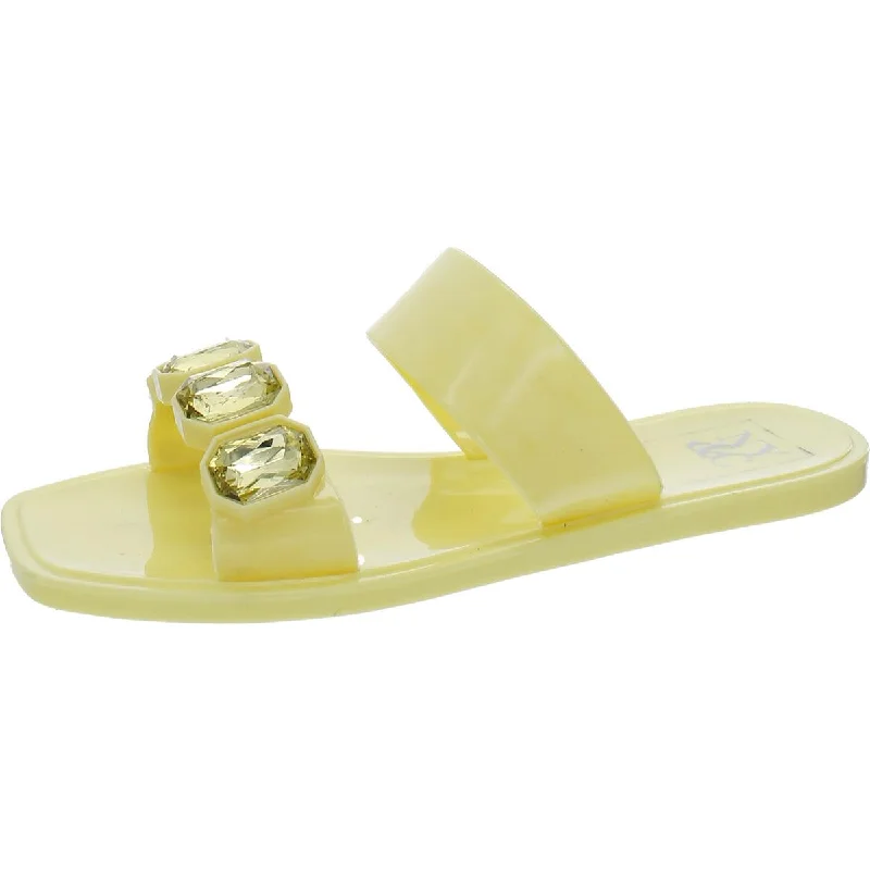 New York & Company Womens Plastic Flat Slide Sandals