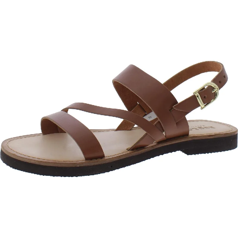 Rag & Co Womens Mona Solid Leather Strappy Sandals