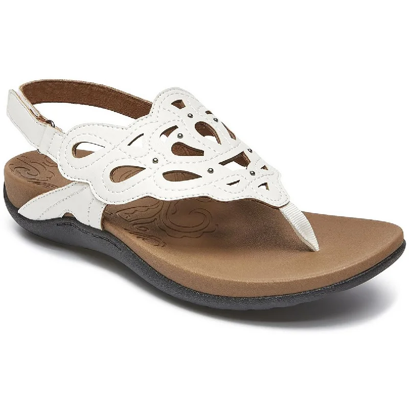 Rockport Womens Ridge Sling Patent Flat Thong Sandals