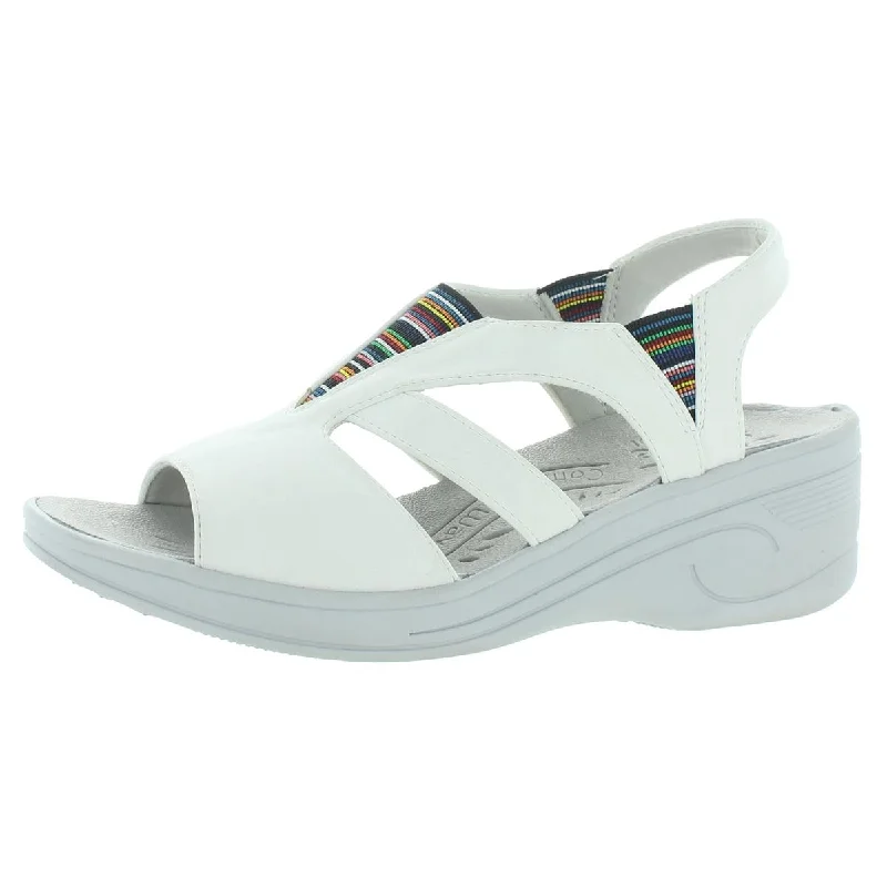 SoLite by Easy Street Womens Uplift Rainbow inset Slingback Wedge Sandals