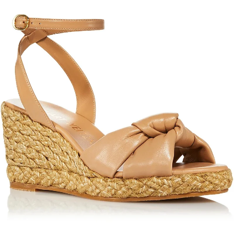 Stuart Weitzman Womens Playa Leather Wedge Slingback Sandals