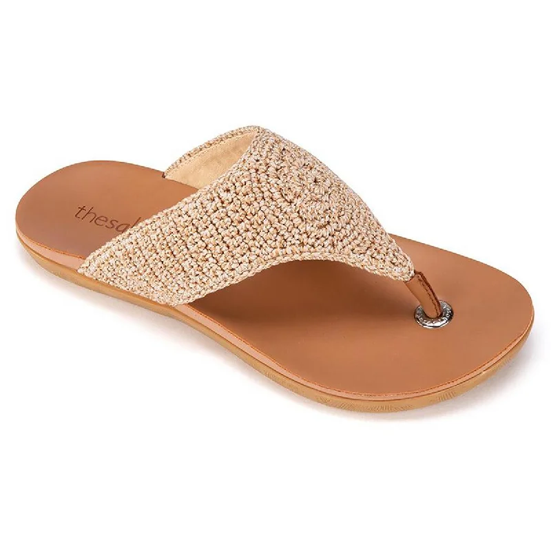 The Sak Womens Shana Crochet Toe-Post Slide Sandals