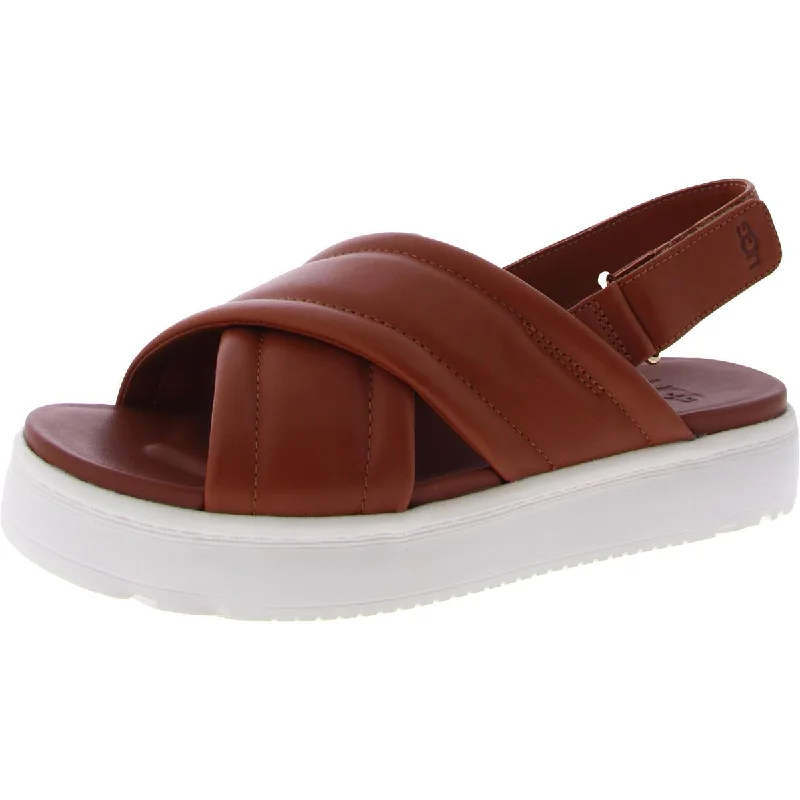 Ugg Womens Zayne Leather Ankle Strap Slingback Sandals