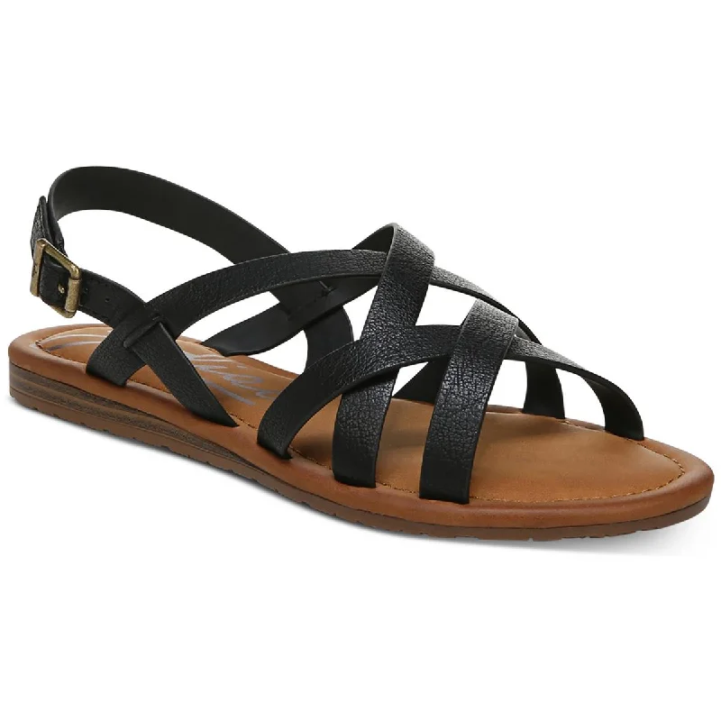 Zodiac Womens Cushioned Footbed Faux Leather Strappy Sandals