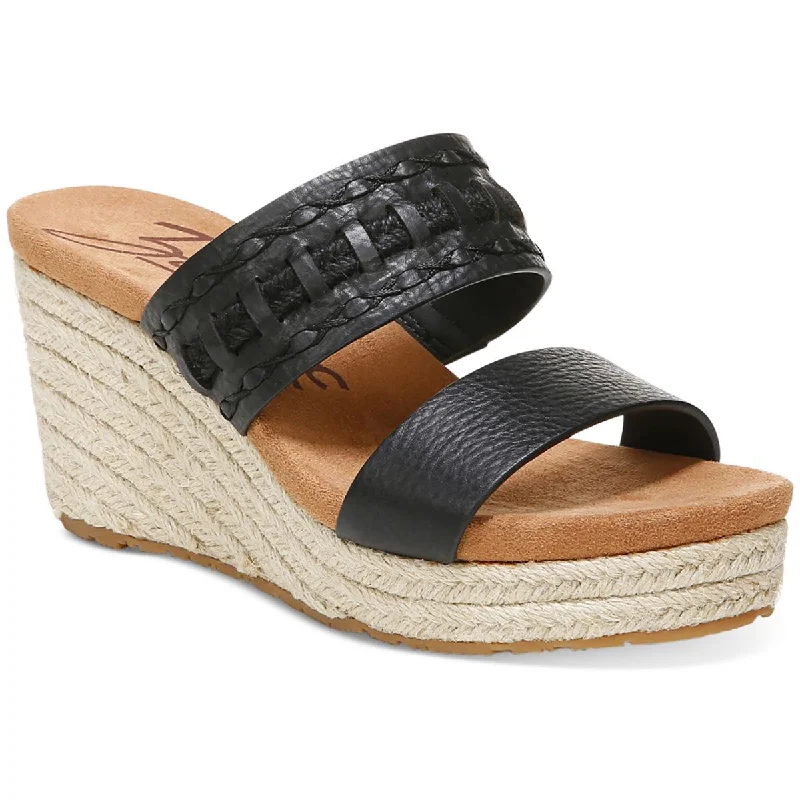 Zodiac Womens Leather Slip On Wedge Sandals