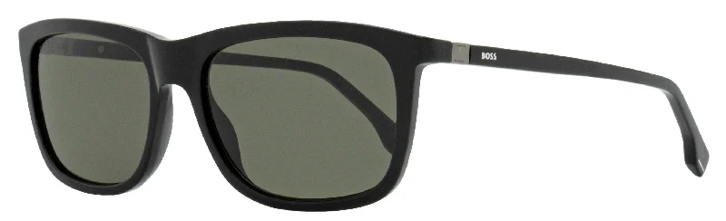 Boss Men's Rectangular Sunglasses B1489/S 807IR Black 57mm