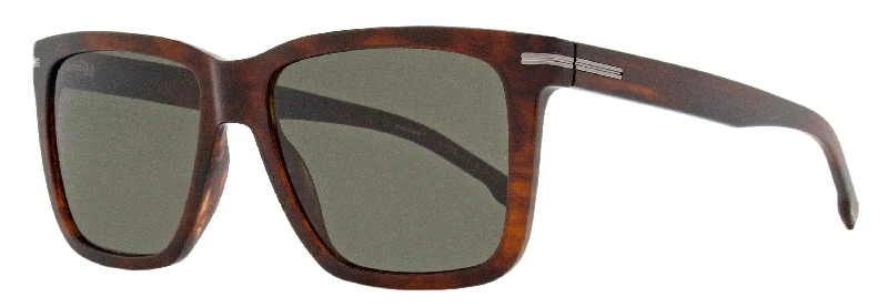 Boss Men's Rectangular Sunglasses B1598/S EX4IR Brown Horn 55mm