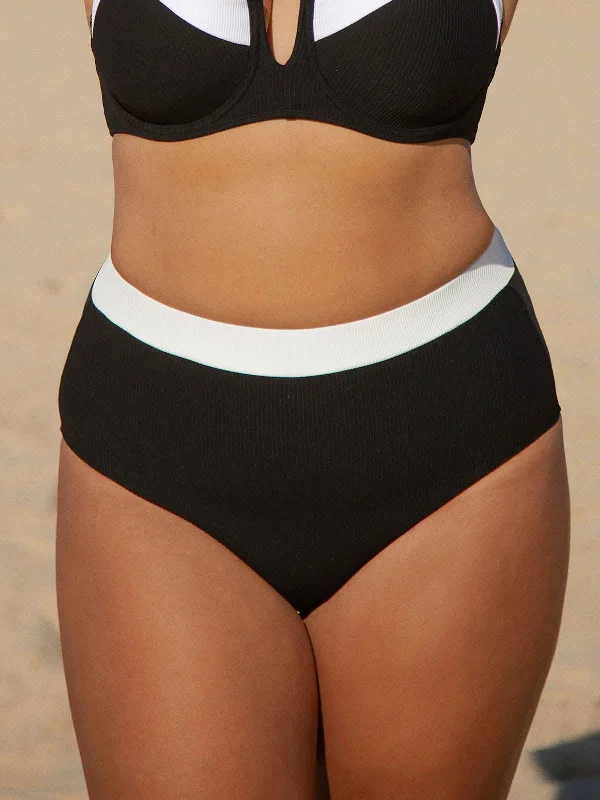 Contrast Trim Plus Size Bikini Bottom