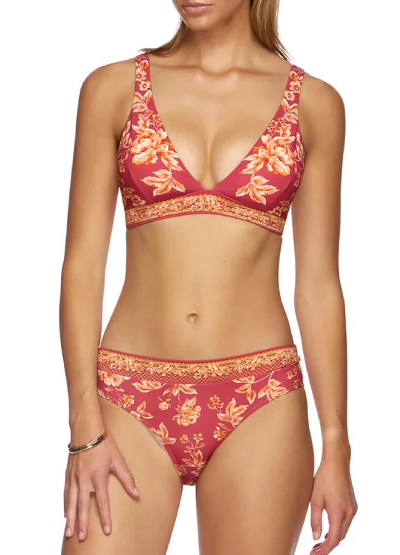 Enchantment Longline Tri Bikini Top - Red