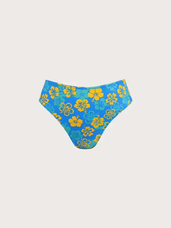 Floral Mid Cut Leg Plus Size Bikini Bottom