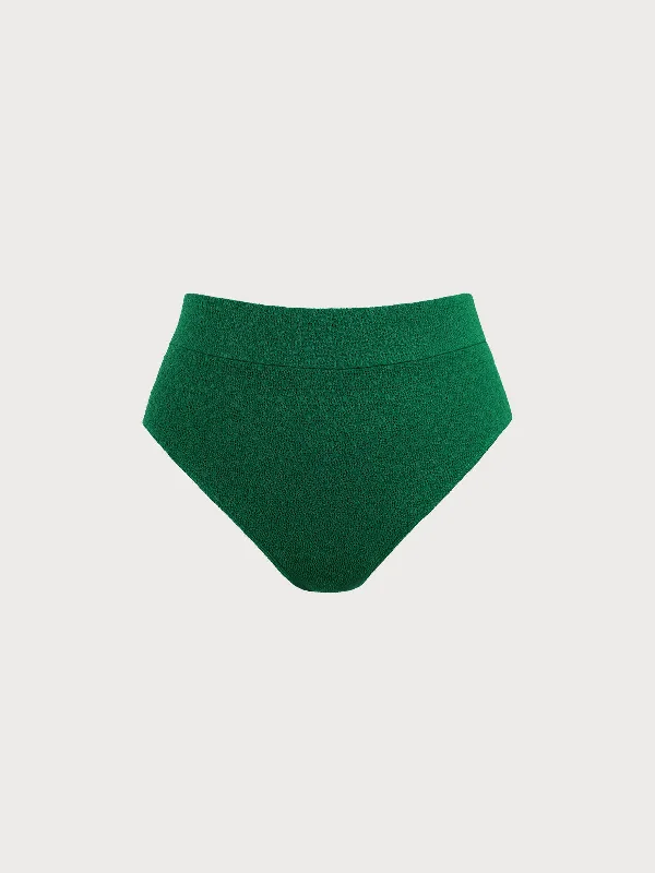 Green High Waisted Plus Size Bikini Bottom