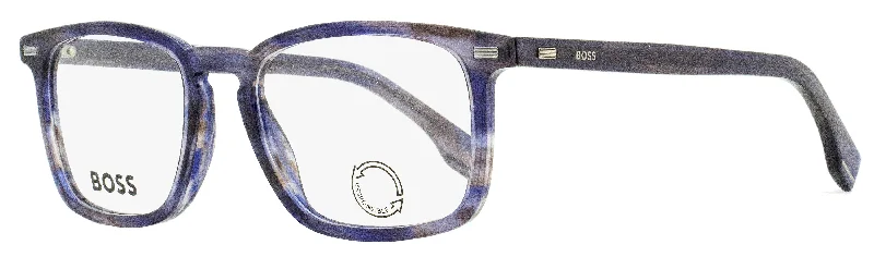 Hugo Boss Men's Rectangular Eyeglasses B1368 JBW Blue Havana 53mm