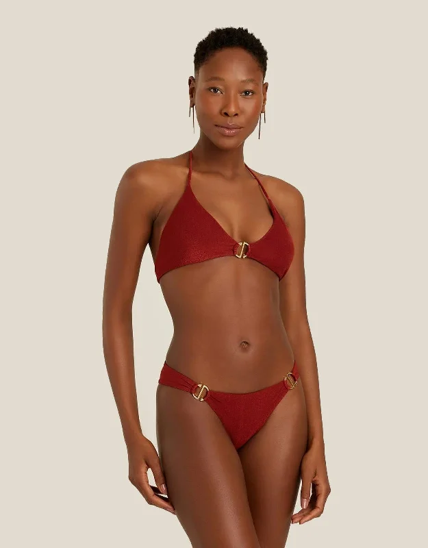 Ring Long Bikini Top Cinnamon