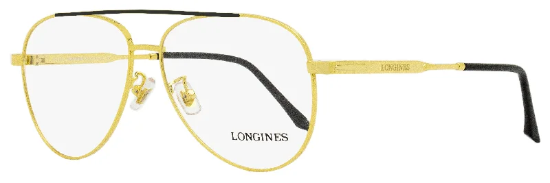 Longines Men's Aviator Eyeglasses LG5003-H 030 Deep Gold/Black 56mm