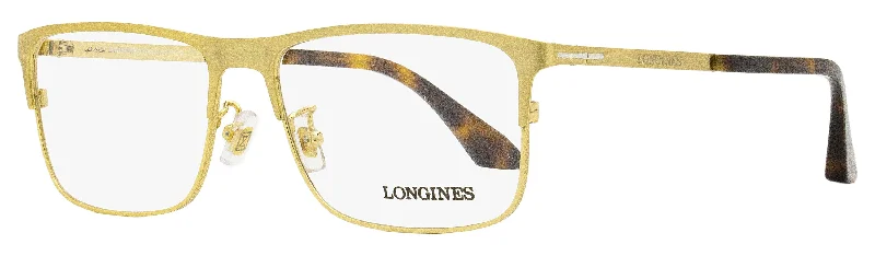 Longines Men's Rectangular Eyeglasses LG5005-H 030 Brushed Deep Gold 56mm