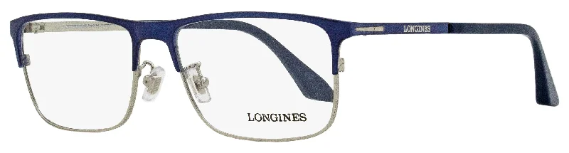 Longines Men's Rectangular Eyeglasses LG5005-H 090 Blue/Ruthenium 56mm