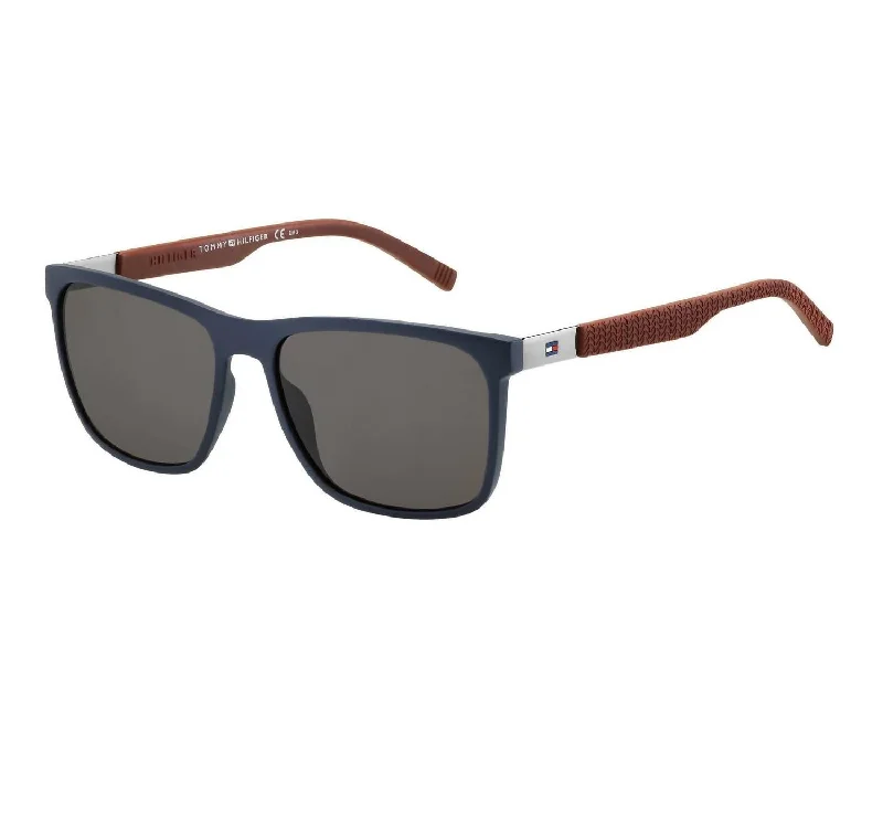 Men's Th 1445/s Sunglasses In Blue Burgundy/brown Grey Lens