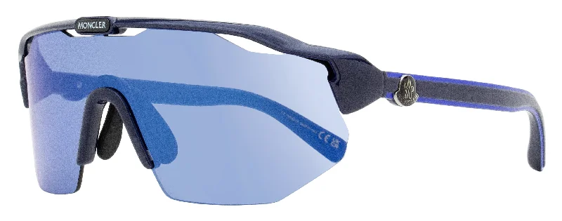 Moncler Men's Alt Fit Wrap Sunglasses ML0271-K 90X Blue 0mm