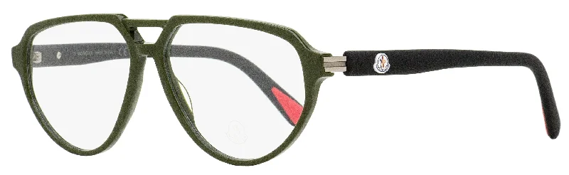 Moncler Men's Pilot Eyeglasses ML5162 096 Green/Black 57mm