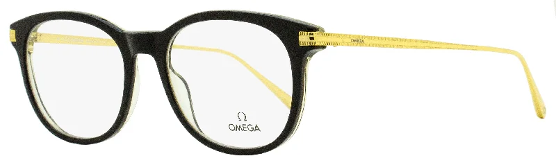 Omega Men's Pantos Eyeglasses OM5013 005 Black/Gold 53mm