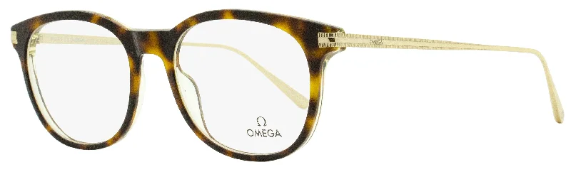 Omega Men's Pantos Eyeglasses OM5013 056 Havana/Gold 53mm