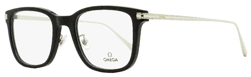 Omega Men's Square Eyeglasses OM5005H 01A Black/Palladium 54mm