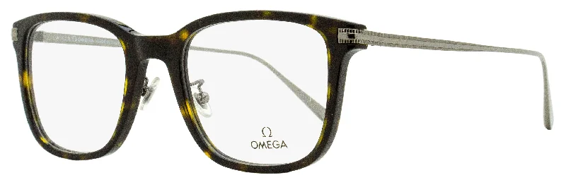 Omega Men's Square Eyeglasses OM5005H 052 Havana/Palladium 54mm