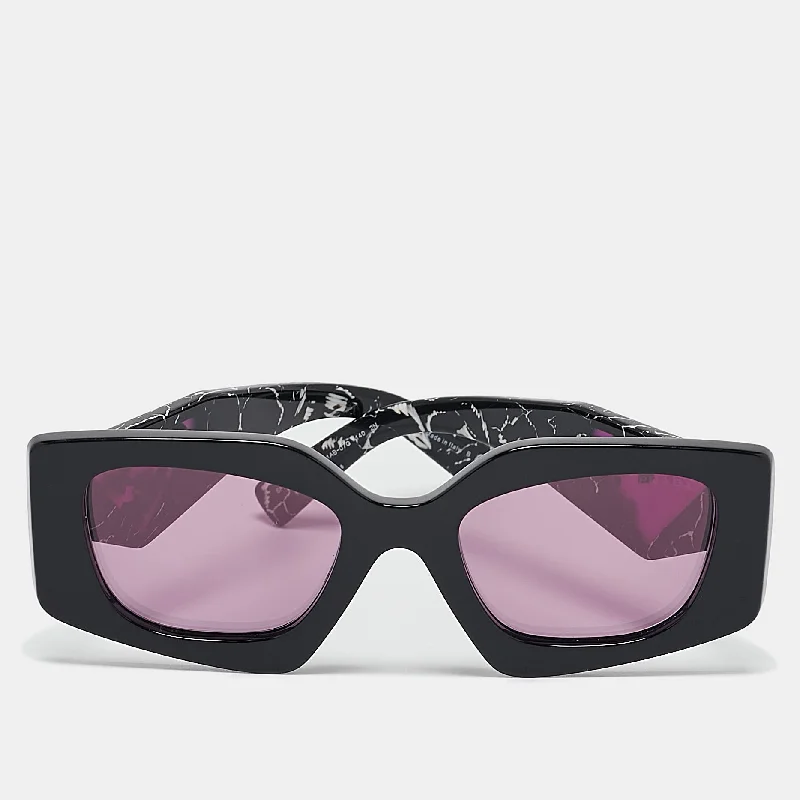 Prada Black/purple Spr15Y Symbole Rectangle Sunglasses