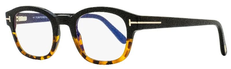 Tom Ford Men's Blue Block Eyeglasses TF5808B 005 Black/Havana 49mm