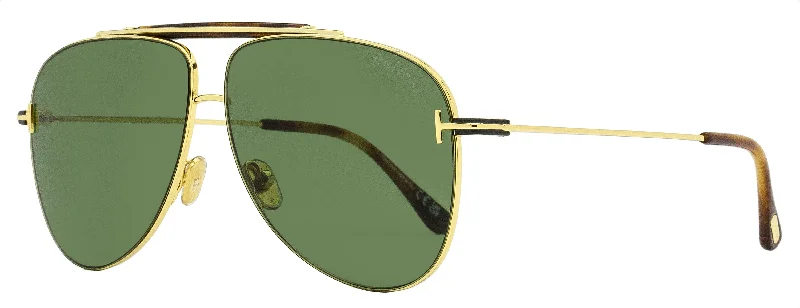 Tom Ford Men's Brady Pilot Sunglasses TF1018 30N Yellow Gold 60mm