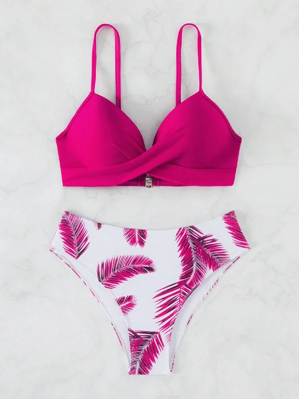 Twist Push Up Block & Leaf Bikini Set